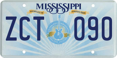MS license plate ZCT090