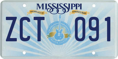 MS license plate ZCT091