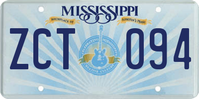 MS license plate ZCT094