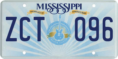 MS license plate ZCT096