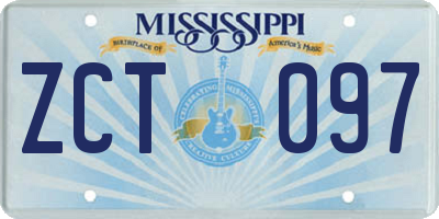 MS license plate ZCT097