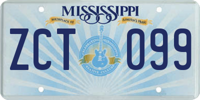 MS license plate ZCT099