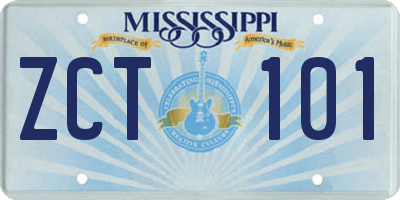 MS license plate ZCT101