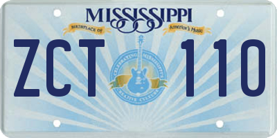 MS license plate ZCT110