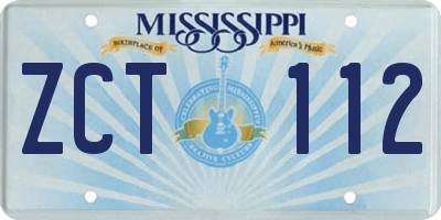 MS license plate ZCT112