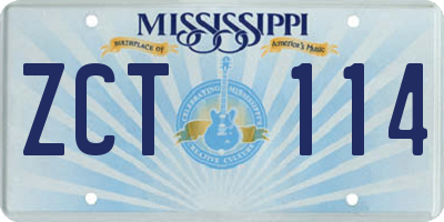 MS license plate ZCT114