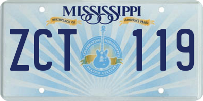 MS license plate ZCT119