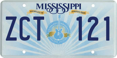 MS license plate ZCT121