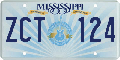 MS license plate ZCT124