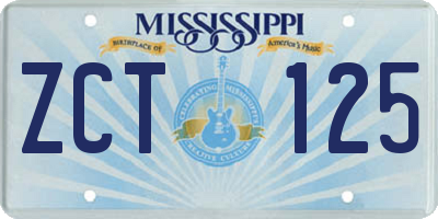 MS license plate ZCT125