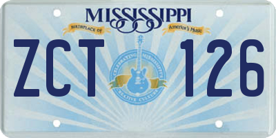 MS license plate ZCT126