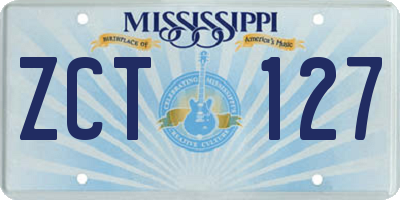 MS license plate ZCT127