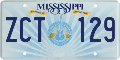 MS license plate ZCT129