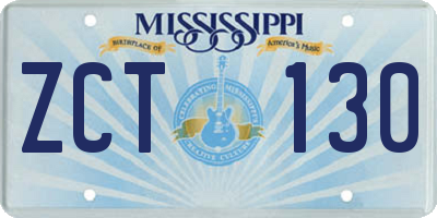 MS license plate ZCT130