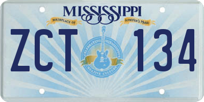 MS license plate ZCT134