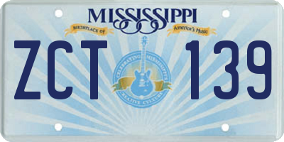 MS license plate ZCT139