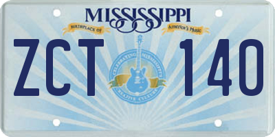MS license plate ZCT140