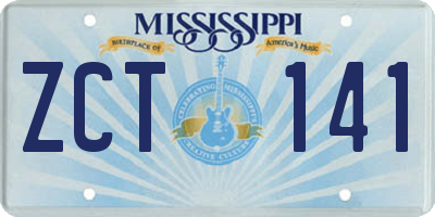 MS license plate ZCT141