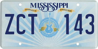MS license plate ZCT143