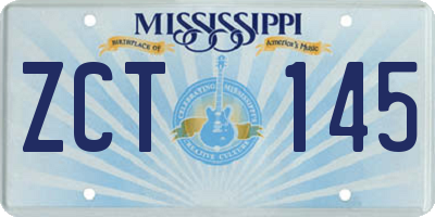 MS license plate ZCT145
