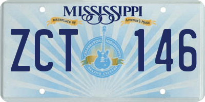 MS license plate ZCT146