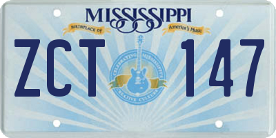 MS license plate ZCT147