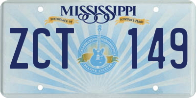 MS license plate ZCT149