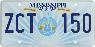 MS license plate ZCT150