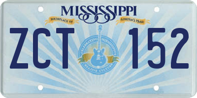 MS license plate ZCT152