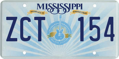 MS license plate ZCT154