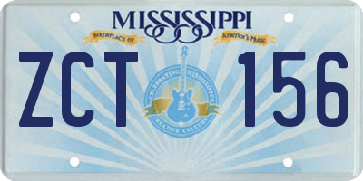 MS license plate ZCT156