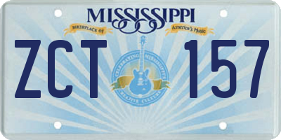 MS license plate ZCT157