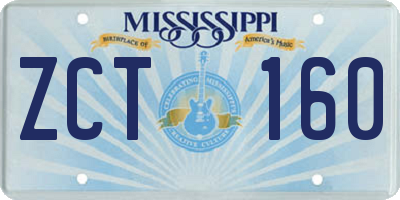 MS license plate ZCT160