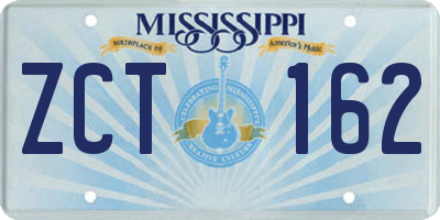 MS license plate ZCT162