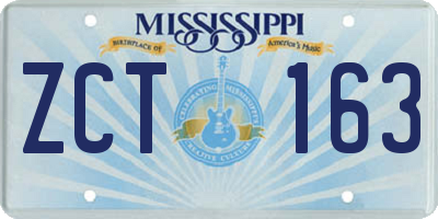 MS license plate ZCT163