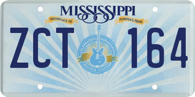 MS license plate ZCT164