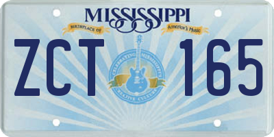 MS license plate ZCT165