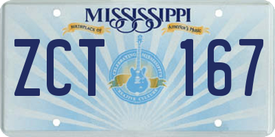 MS license plate ZCT167
