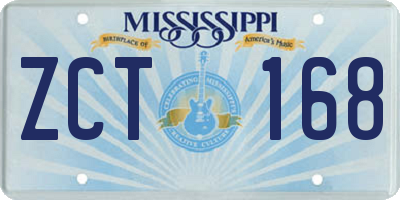 MS license plate ZCT168