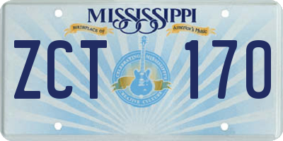 MS license plate ZCT170