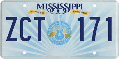 MS license plate ZCT171