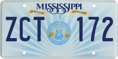 MS license plate ZCT172
