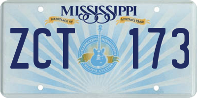 MS license plate ZCT173