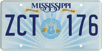MS license plate ZCT176
