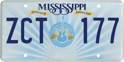 MS license plate ZCT177