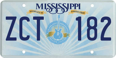 MS license plate ZCT182