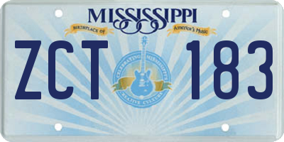 MS license plate ZCT183