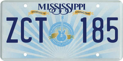 MS license plate ZCT185