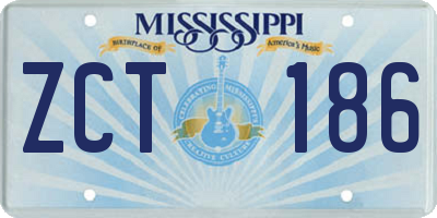 MS license plate ZCT186