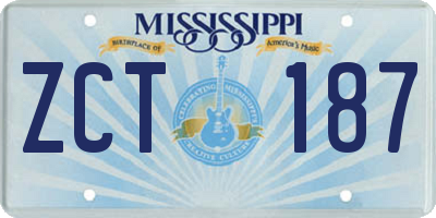 MS license plate ZCT187